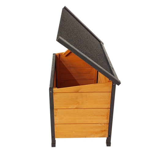 Durable Wooden Outdoor Doghouse with Extra Storage Space Pets Possessions