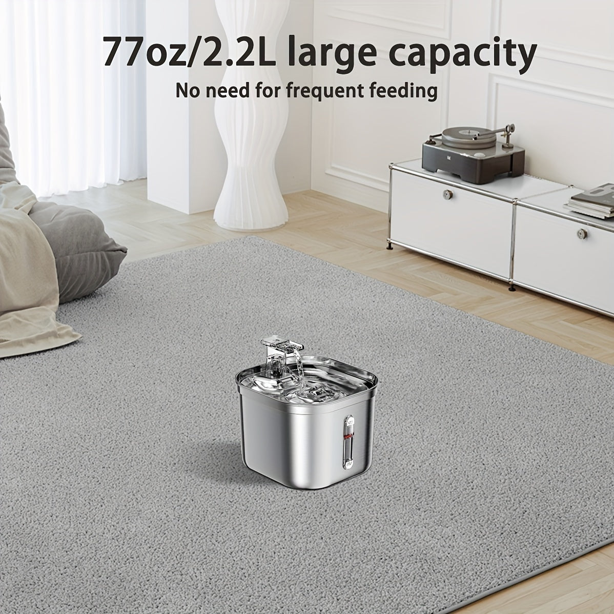 73 oz Stainless Steel Automatic Water Fountain for Cats & Dogs Pets Possessions