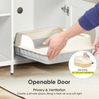 2-in-1 Vanity with Cat Litter Box Enclosure and Storage Shelves for Bathroom Pets Possessions