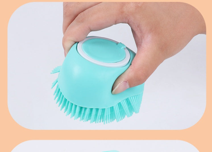 Silicone Soap Dispenser Bath Brush for Cats & Dogs Pets Possessions LLC