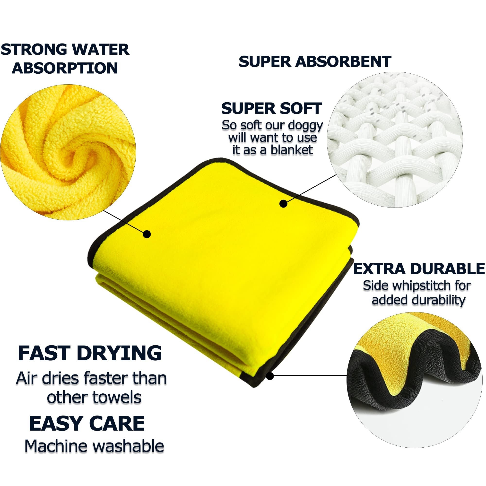 Quick-drying, Super Absorbent Bath Towels for Cats & Dogs (Soft Fiber) Pets Possessions