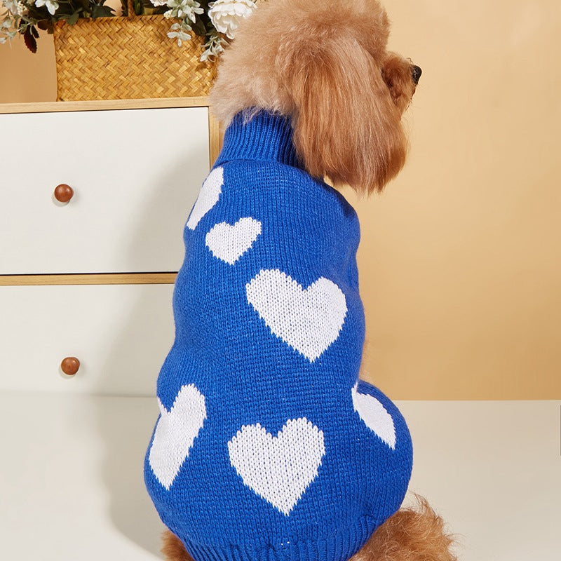 Valentine's Knitted Heart Sweater for Cats & Dogs Pets Possessions LLC