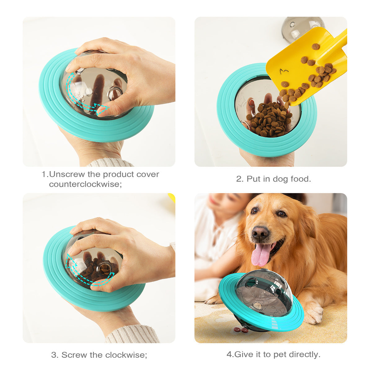 Food & Treat Dispensing Toy for Dogs (Interactive IQ Stimulator) Pets Possessions