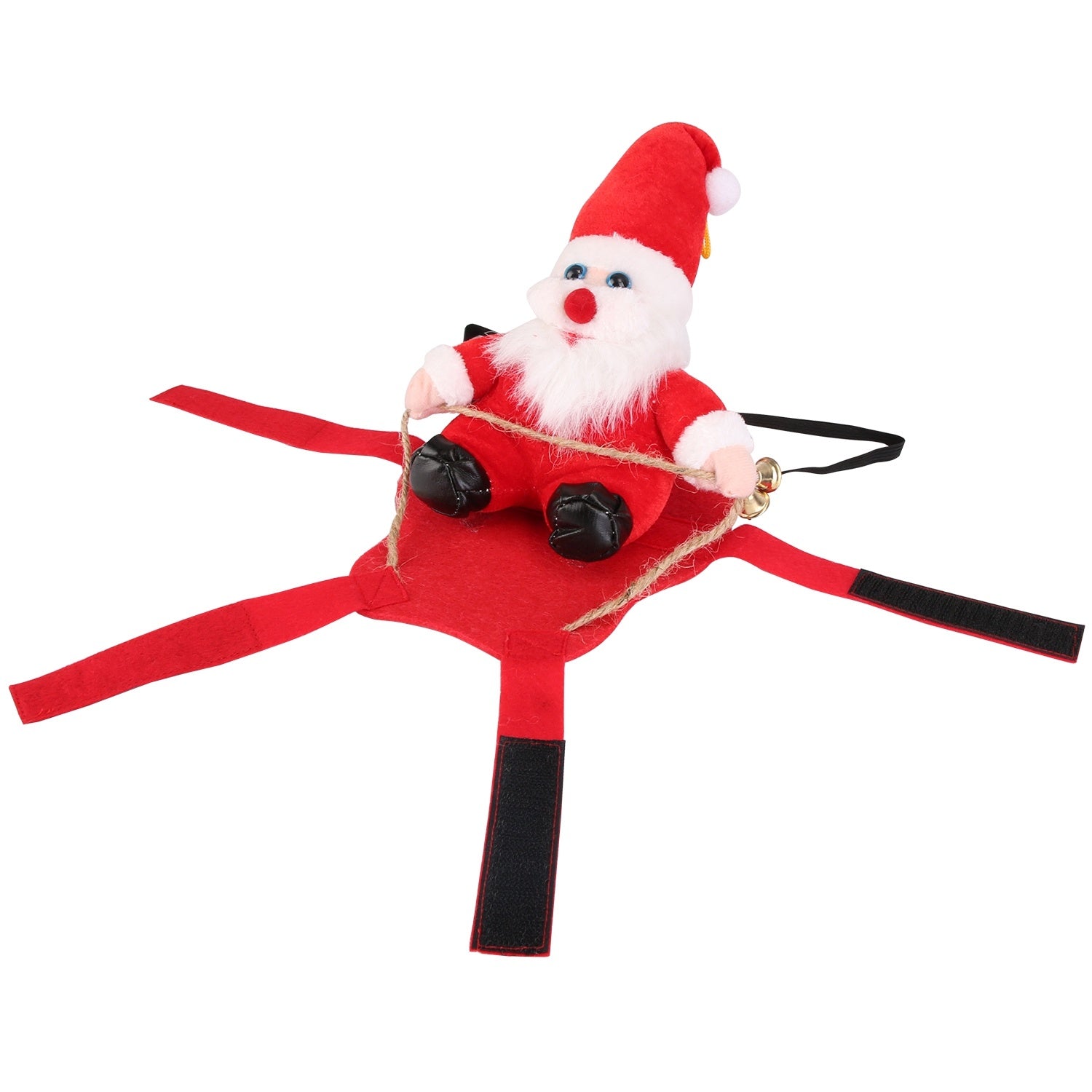 Festive Christmas Themed Riding Santa Claus with Bell Costume for Cats & Dogs Pets Possessions