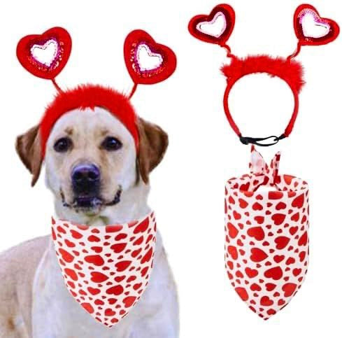 Valentine's Day Heart Headband Accessory for Cats & Dogs Pets Possessions LLC