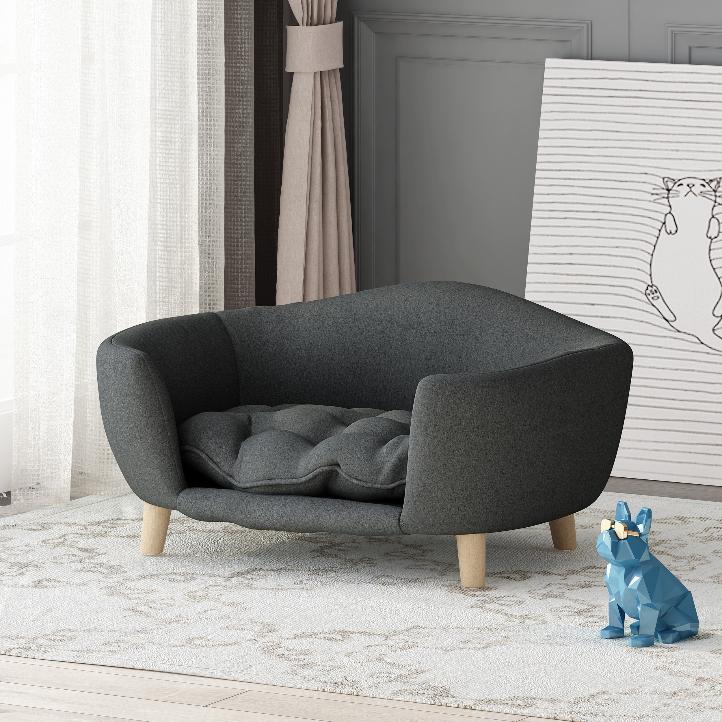 Classic Chic Sofa Bed with Luxurious Tufted Cushions for Cats & Dogs Pets Possessions