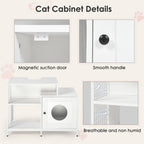 2-in-1 Vanity with Cat Litter Box Enclosure and Storage Shelves for Bathroom Pets Possessions
