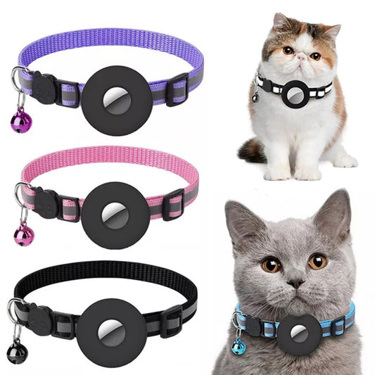 Reflective Waterproof Collar with Protective Air Tag Cover for Cats & Dogs
