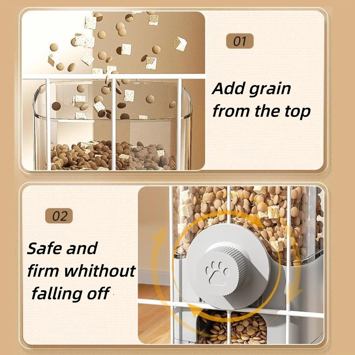 Automatic Water + Food Dispensers for Cats & Dogs (Attachable to Kennel) Pets Possessions