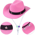 Pink Cowboy Hat and Bandana Set Suitable for Halloween Costumes Universal for Cats & Dogs Pets Possessions