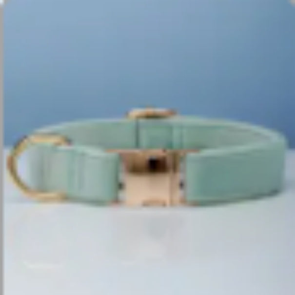 Multiple Color Velvet Customizable Dog Collar +Leash Set with Bow Pets Possessions