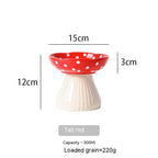 Mushroom High Foot Protection Anti Roll Cat Bowls Pets Possessions LLC