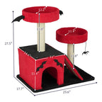 Spooktacular Halloween Themed Cat Tree with Spacious Condo 2 Perches and Spider Toy Pets Possessions