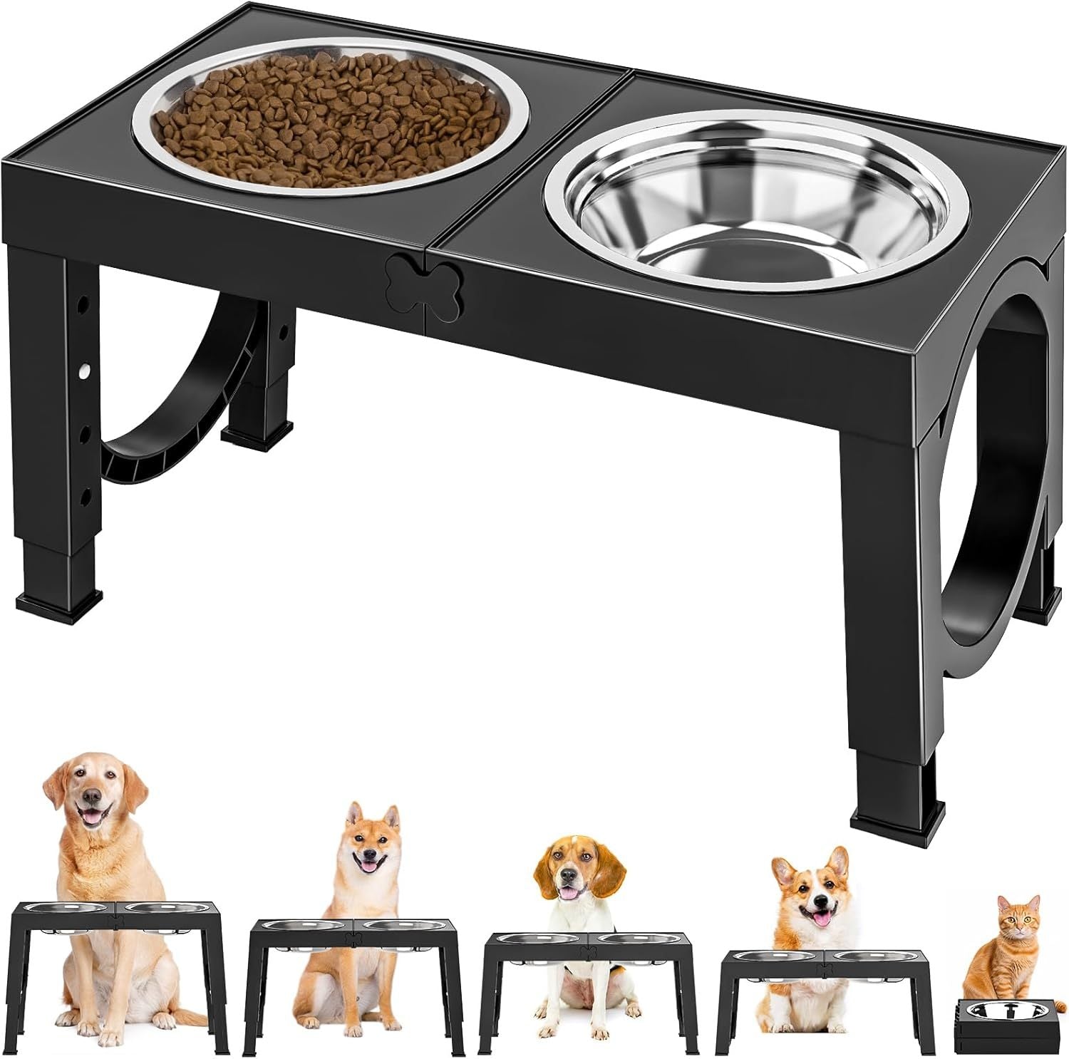 Xia Z Fashion Elevated Feeding Table with Double Bowls for Dogs Pets Possessions