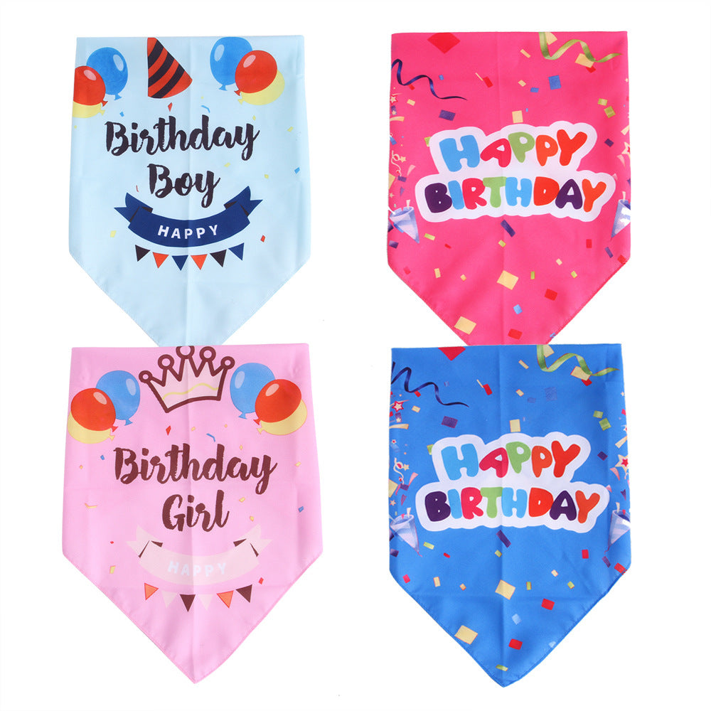 Cute Polyester Pet Birthday Triangle Scarf Pets Possessions LLC