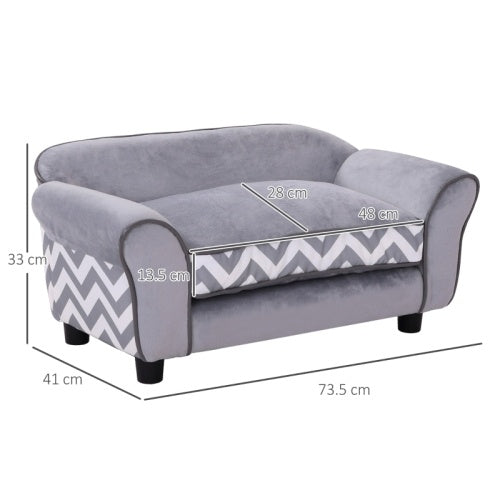 PawHut Sofa Bed with Wooden Frame Universal for Cats & Dogs Pets Possessions