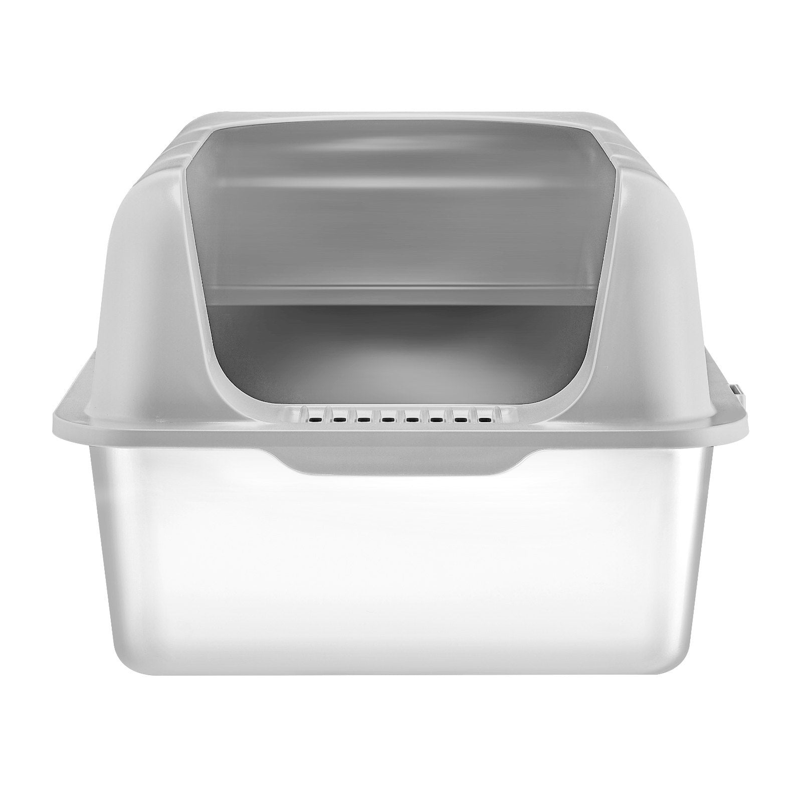 VEVOR 6 In Deep Cat Litter Box Odor-Free Litter Box With Filtering Foot Board Pets Possessions