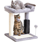 Small 4-in-1 Cat Tree with Self-grooming Brush and Natural Sisal Scratching Post Pets Possessions