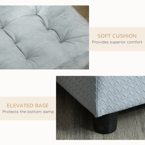 Paw Hut Luxury Modern Gray Sofa Bed with Hidden Storage for Cats & Dogs Pets Possessions