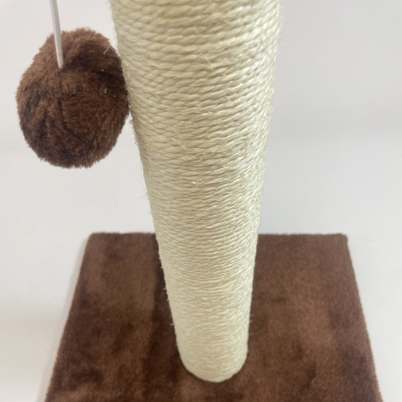 Beautiful Brown Cat Climbing Frame & scratching Post with Swinging Toy for Cat Stimulation Pets Possessions