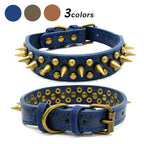 Retro Studded Spiked Rivet Leather Collar for Dogs S-XL Pets Possessions