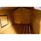 Large Wooden Weatherproof Doghouse with Storage Box and Feeding Station Pets Possessions