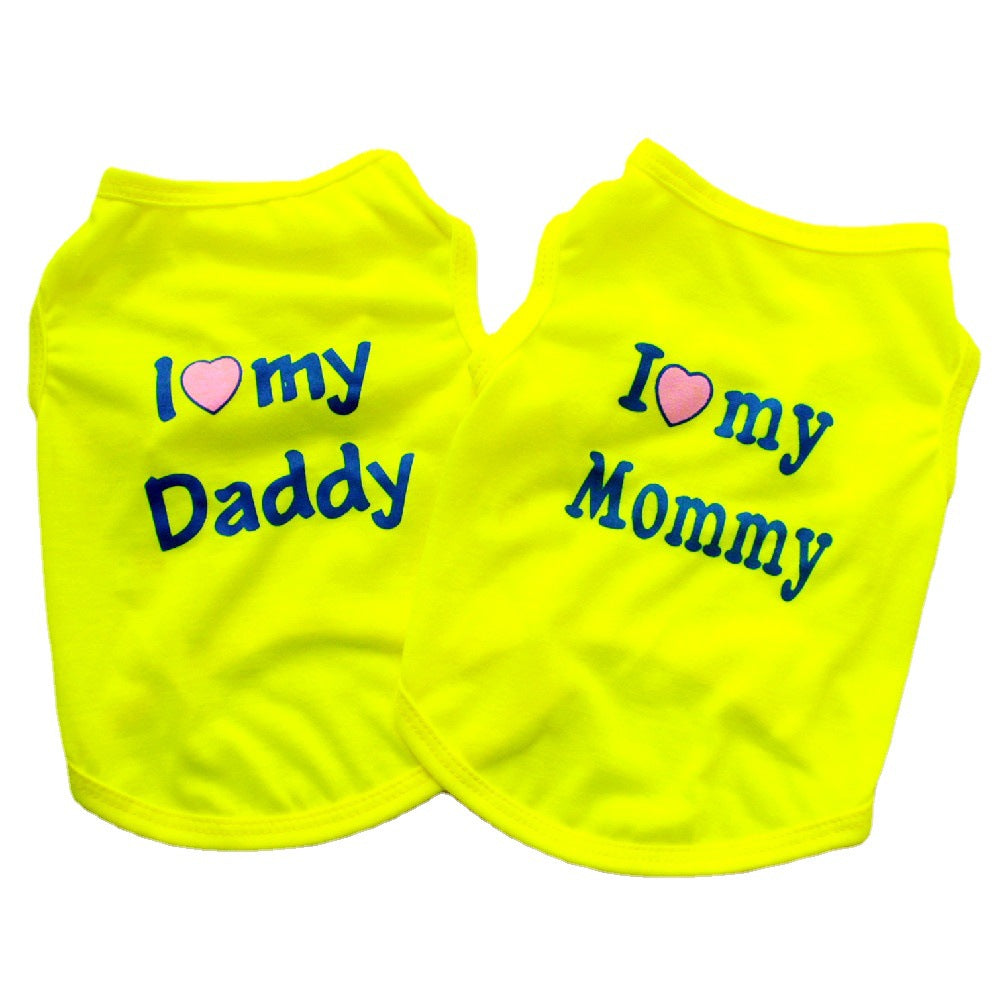 Pet Parent Favs,I Love my Daddy, Love Mommy Shirt for Cats & Dogs