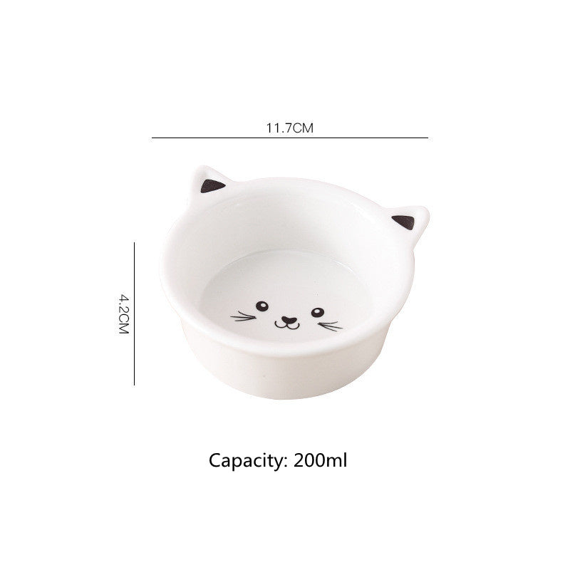 Small Ceramic Cute Feeding Bowl Set for Cats & Small Dogs Pets Possessions