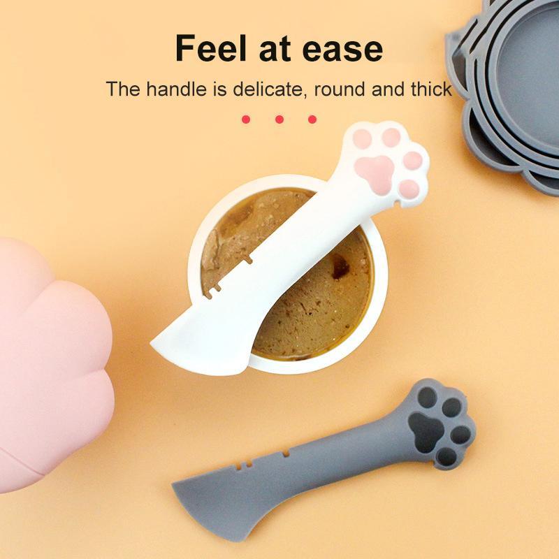 2-in-1 Short-scoop Can/Jar Opener + Scooper for Pet Food Pets Possessions