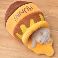 Adorable Honey Pot Cave Bed with Removable Cushions for Cats & Small Dogs Pets Possessions