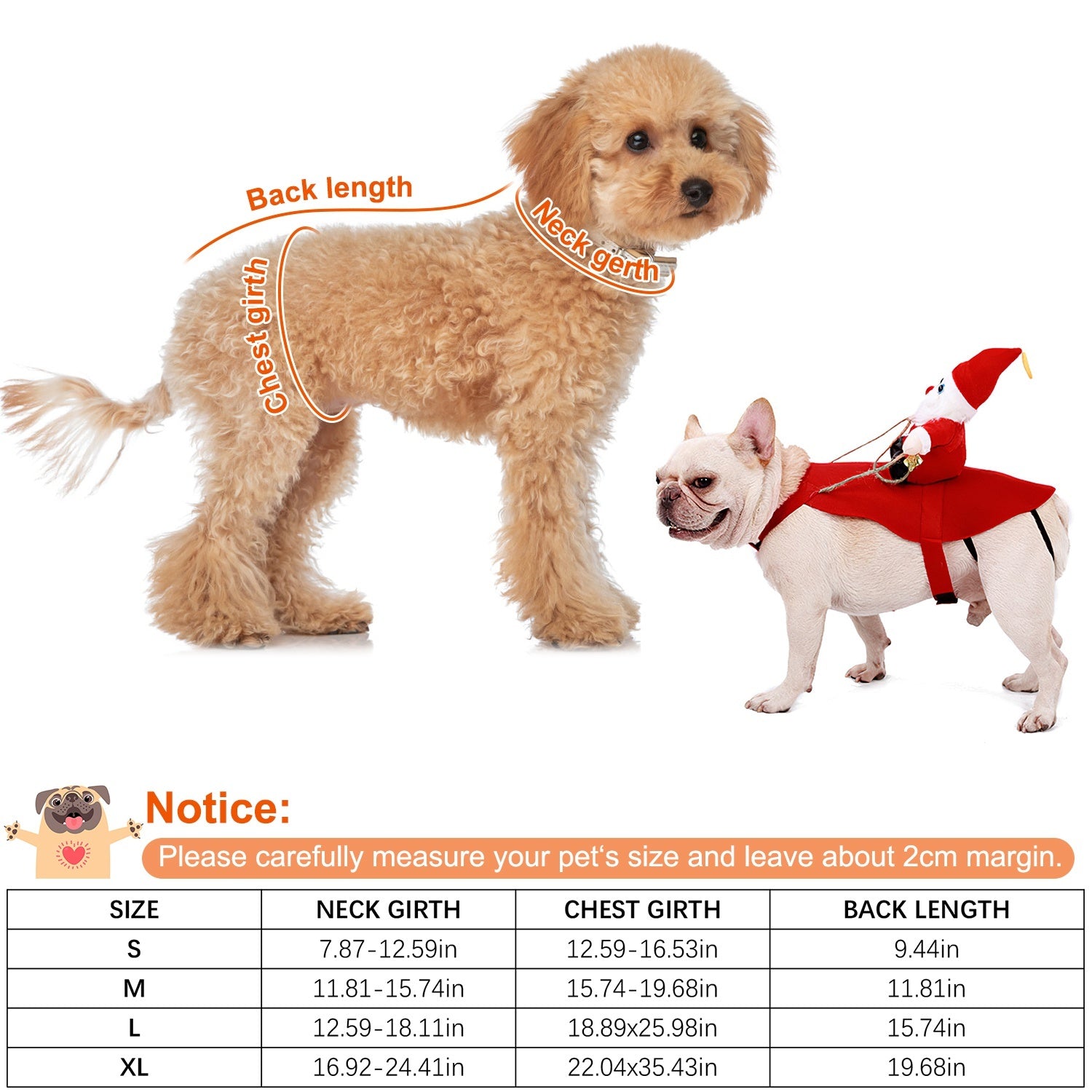 Festive Christmas Themed Riding Santa Claus with Bell Costume for Cats & Dogs Pets Possessions