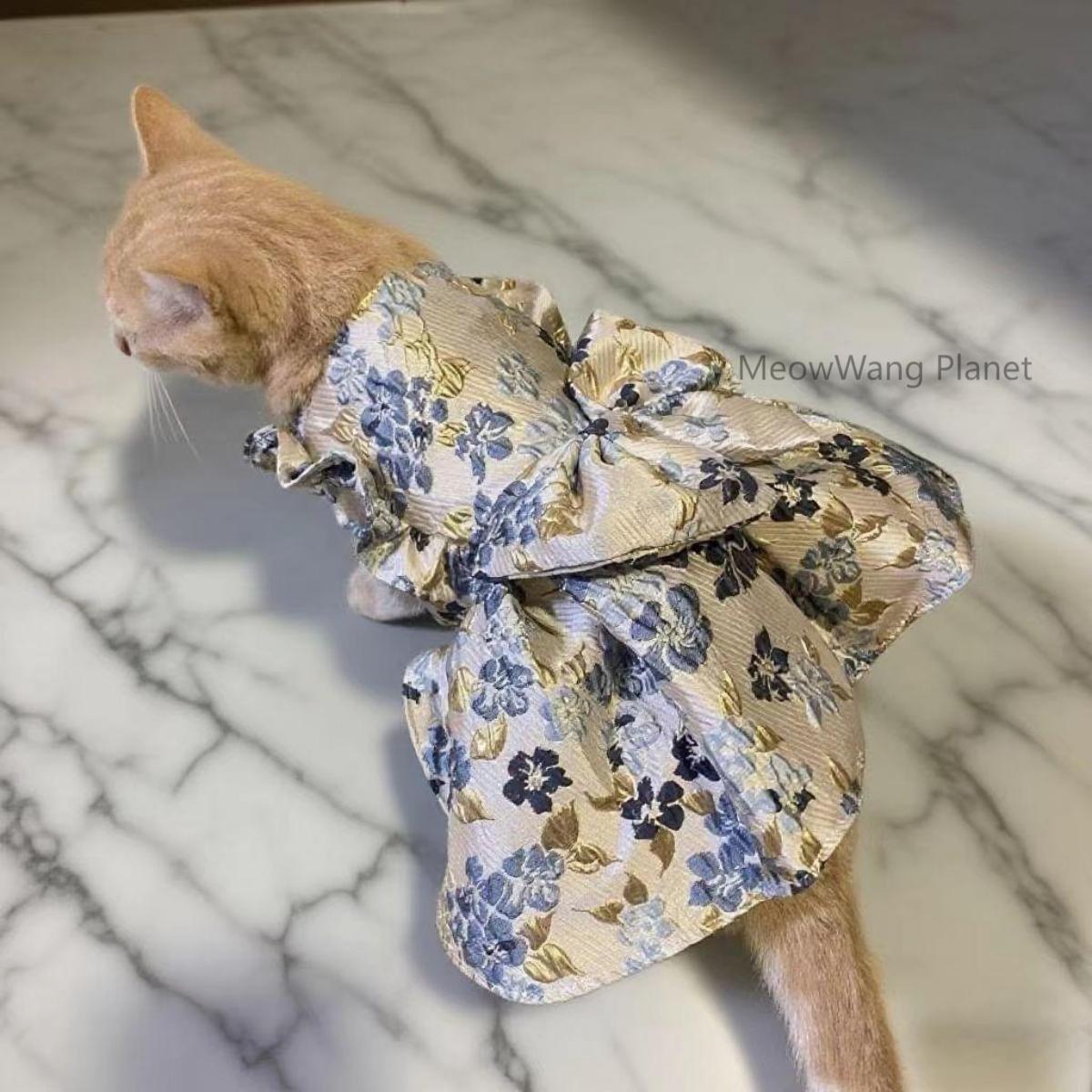 Elegant Floral Princess Dress for Cats & Small Dogs Pets Possessions