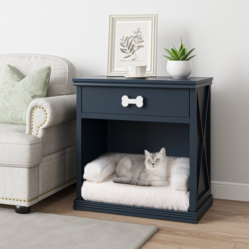 Small Locker Furniture with LED Lights and Pet Bed for Cats & Small Dogs Pets Possessions
