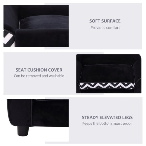 PawHut Sofa Bed with Wooden Frame Universal for Cats & Dogs Pets Possessions