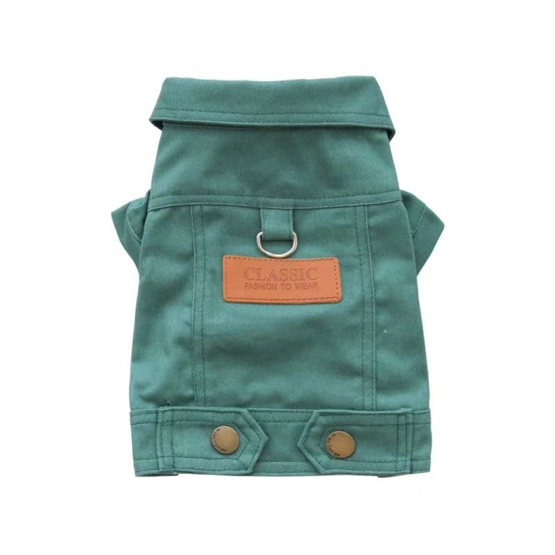 Stylish Denim Vest with Leash Connector – Perfect Fall Jacket for Cats & Dogs Pets Possessions LLC