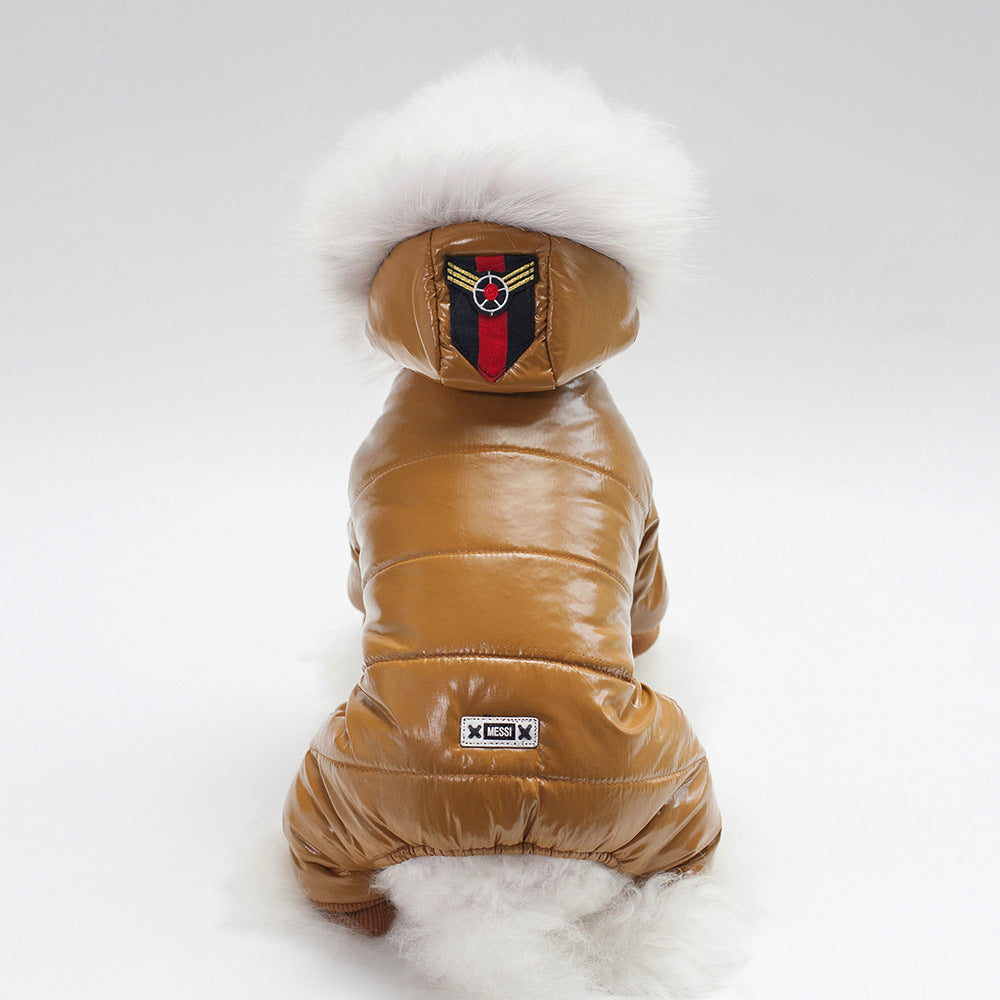 Cozy PU Leather Warm Coat for Small Dogs & Cats Pets Possessions LLC