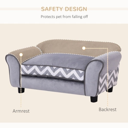 PawHut Sofa Bed with Wooden Frame Universal for Cats & Dogs Pets Possessions