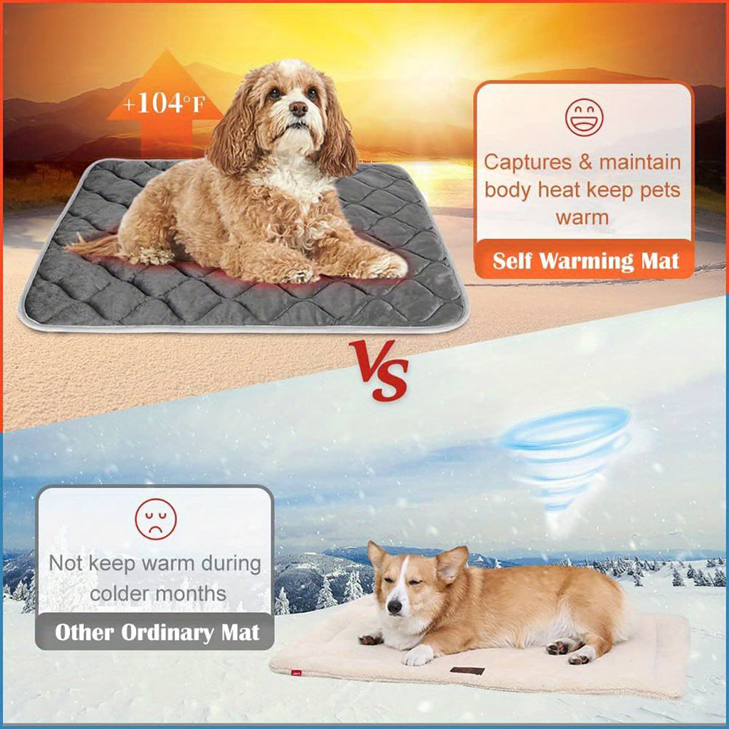 Non-Slip Warm Thermal Self-Heating Mat for Cats & Dogs (Easy Cleaning) Pets Possessions