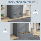 Gray Contemporary Pet Feeder Station with Storage Containers for Cats & Dogs (Must Have) Pets Possessions