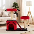 Spooktacular Halloween Themed Cat Tree with Spacious Condo 2 Perches and Spider Toy Pets Possessions