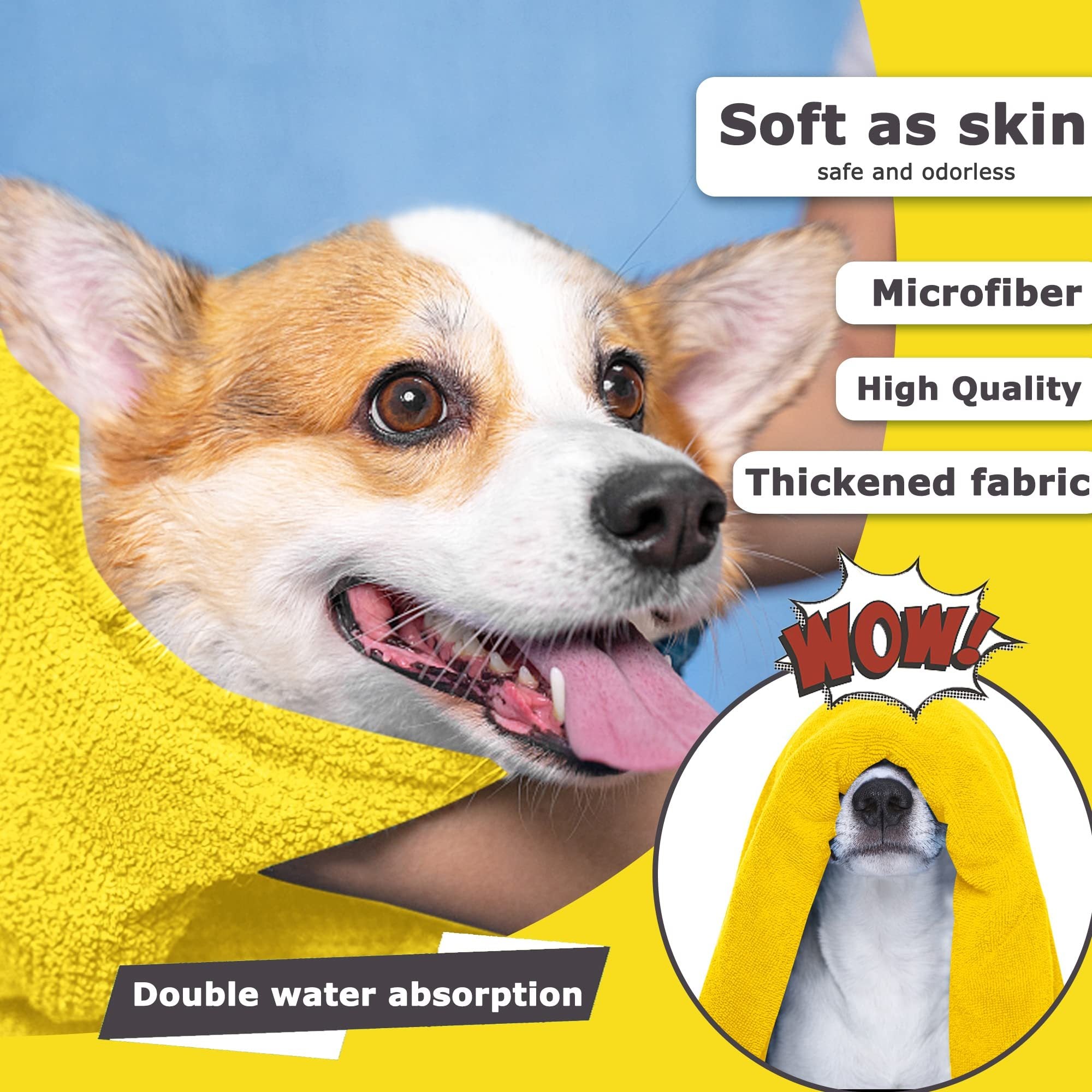 Quick-drying, Super Absorbent Bath Towels for Cats & Dogs (Soft Fiber) Pets Possessions
