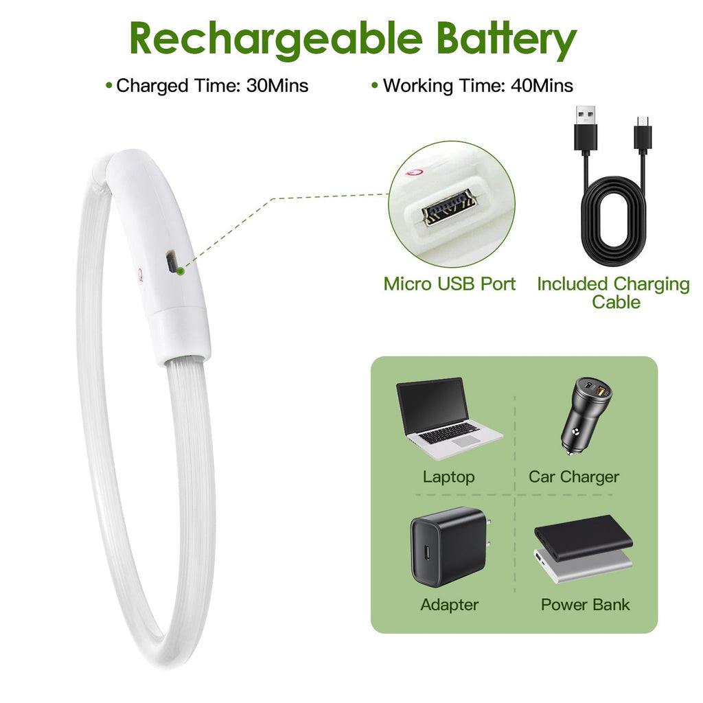 USB Rechargeable LED with Multi Color Lighting for Cats & Dogs Pets Possessions