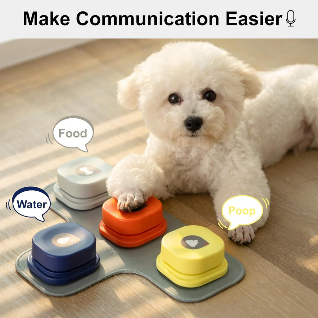 MEWOOFUN Talking Training Button Set - 3 Recordable Communication Buttons (IQ Interactive) for Cats & Dogs Pets Possessions
