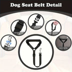 Vehicle Seat Belts Made of Wear-Resistant Materials for Dogs (Harness not Included)2 Pcs Pets Possessions