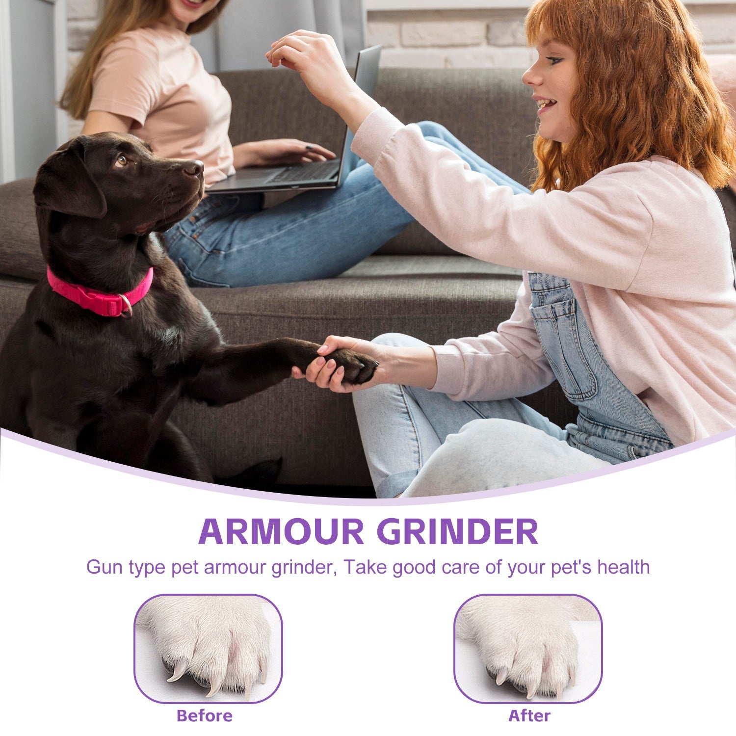 Safety Guard USB Rechargeable Quick Sensor Trimmers with LED Lights for Cats & Dogs Pets Possessions