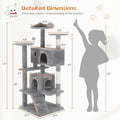54” Multi-level Cat Tower with Sisal Grab Post Pets Possessions