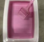 Pink & White Cat Litter Box Scooper Included (Easy Cleaning) Pets Possessions