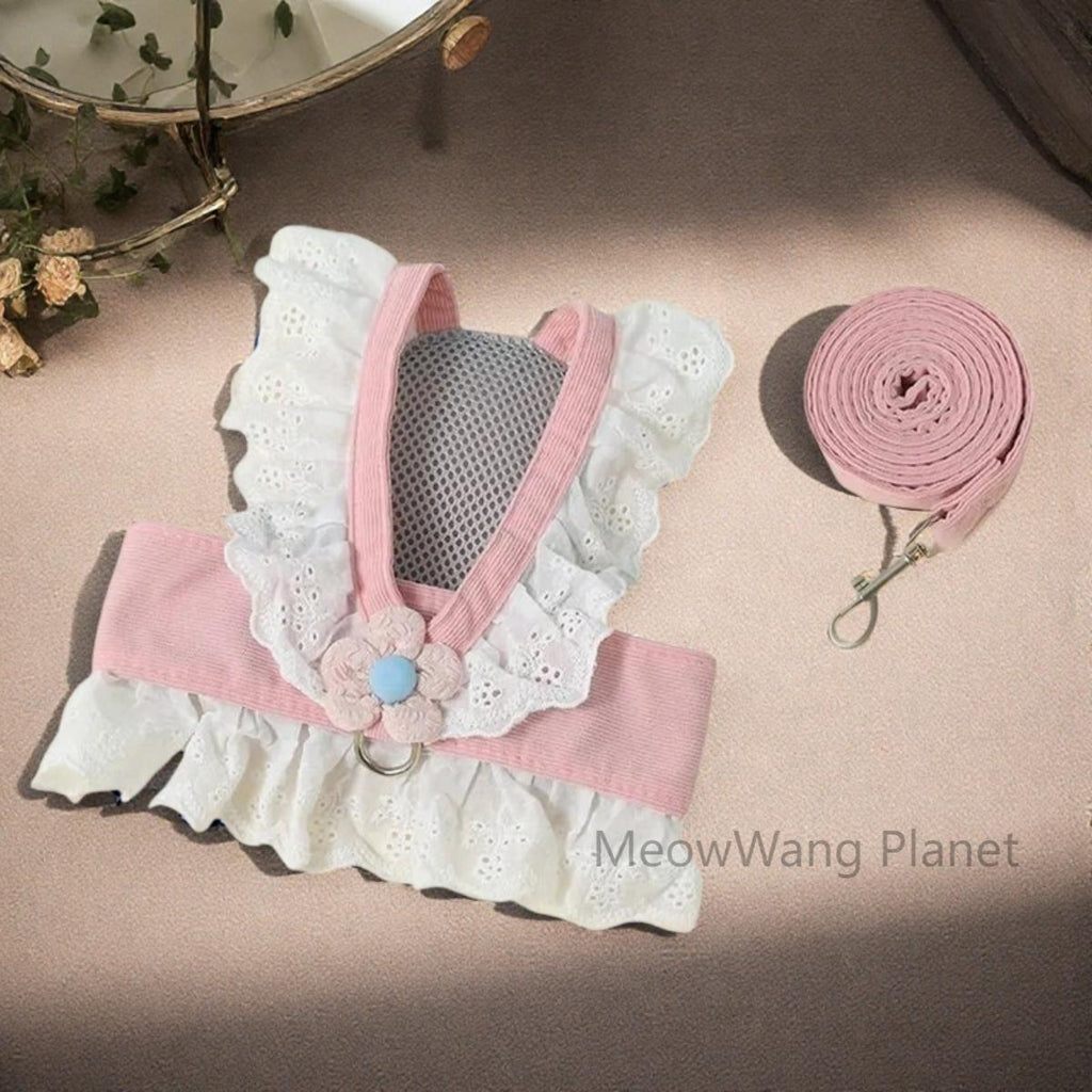Beautiful Flower Harness + Leash Set for Cats & Dogs Pets Possessions
