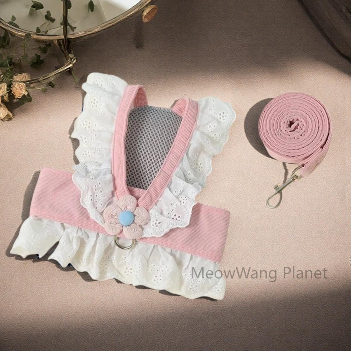 Beautiful Flower Harness + Leash Set for Cats & Dogs Pets Possessions