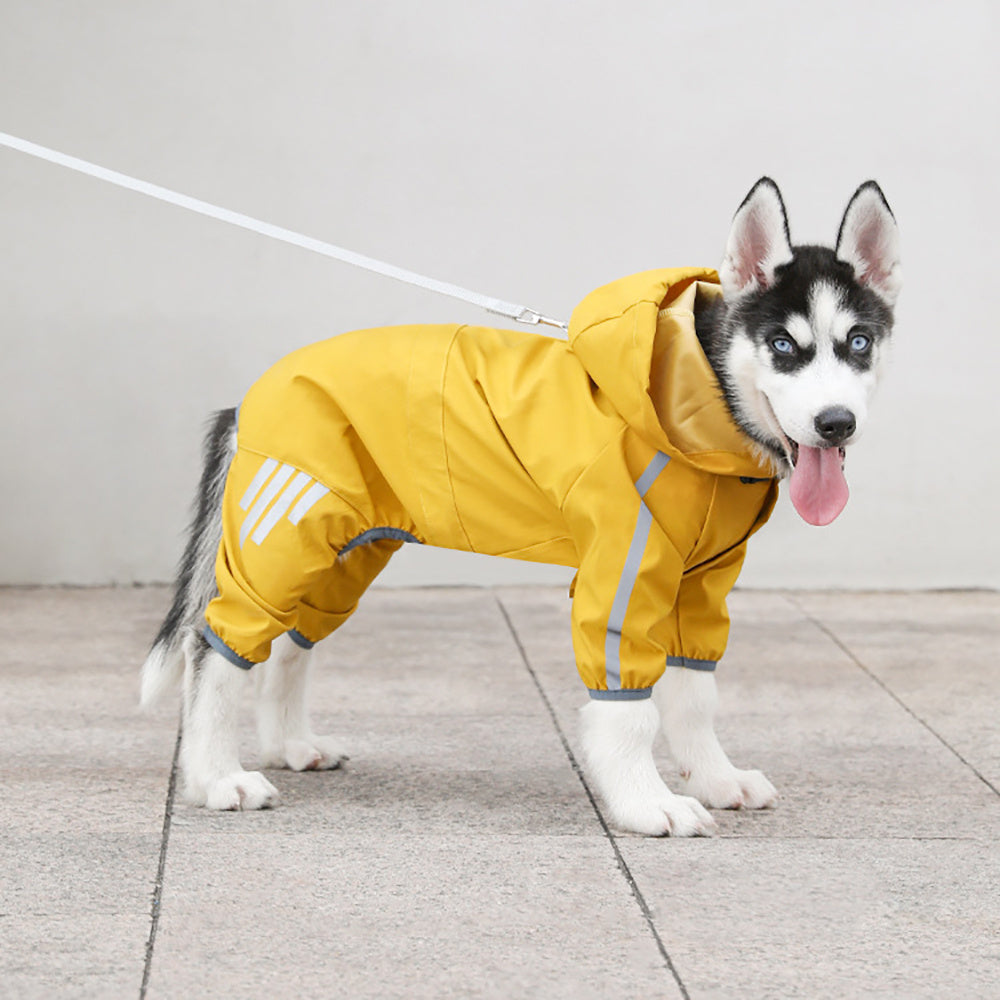 Reflective, Waterproof Raincoat with Leash Hole for Dogs Pets Possessions